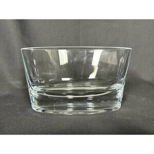 Crystal Contemporary Clear Heavy Base Oval Bowl-Poland